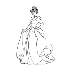 Cinderella 1 Free Coloring Page for Kids