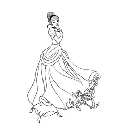 Cinderella 4 Free Coloring Page for Kids