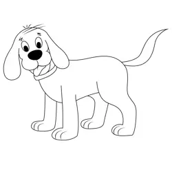 Clifford Tongue Out Free Coloring Page for Kids