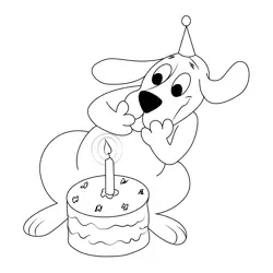 Clifford's Birthday Free Coloring Page for Kids