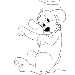 Enjoying Clifford Free Coloring Page for Kids