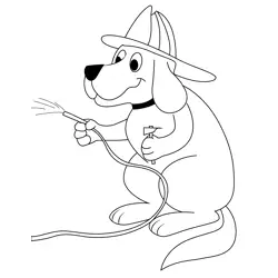 Fire Clifford Free Coloring Page for Kids