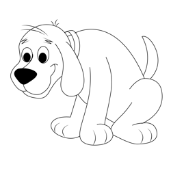 Funny Clifford Free Coloring Page for Kids