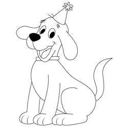 Happy Puppy Clifford Free Coloring Page for Kids