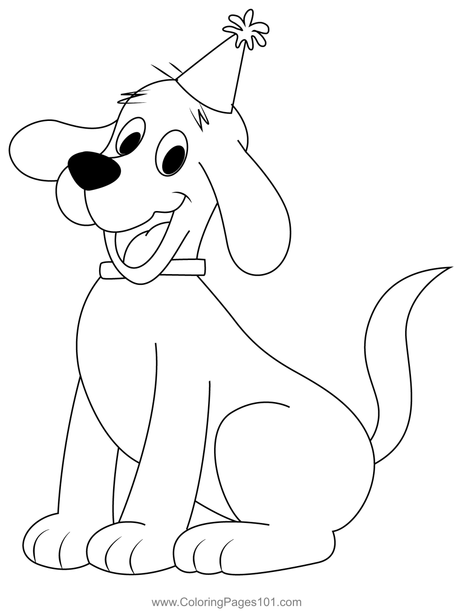 Happy Puppy Clifford Coloring Page for Kids - Free Clifford the Big Red Dog  Printable Coloring Pages Online for Kids  | Coloring  Pages for Kids