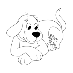 Looking Clifford Free Coloring Page for Kids