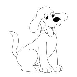 Naughty Puppy Clifford Free Coloring Page for Kids