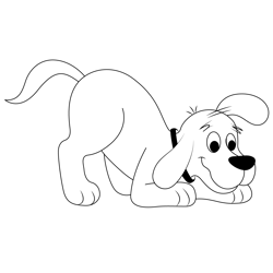 Playing Puppy Clifford Free Coloring Page for Kids