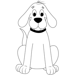 Puppy Clifford Sitting Free Coloring Page for Kids