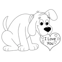 Red Dog Free Coloring Page for Kids