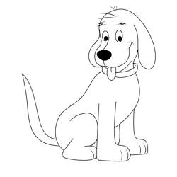Sitting Clifford Free Coloring Page for Kids