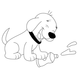 Smile Clifford Free Coloring Page for Kids