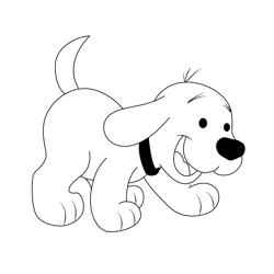 Smiling Puppy Clifford Free Coloring Page for Kids