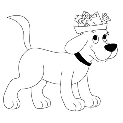 The Big Dog Clifford And His Friend's Free Coloring Page for Kids
