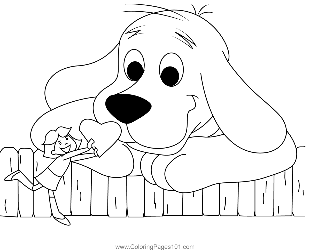 Valentine's Day Coloring Page for Kids Free Clifford the Big Red Dog