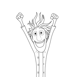 Flint Excited Cloudy with a Chance of Meatballs Free Coloring Page for Kids