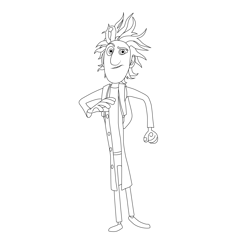 Flint Lockwood Cloudy with a Chance of Meatballs Free Coloring Page for Kids