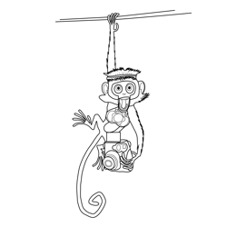 Steve the Monkey Cloudy with a Chance of Meatballs Free Coloring Page for Kids