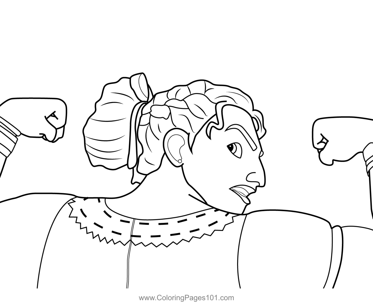 Luisa Encanto Coloring Page for Kids - Free Encanto Printable Coloring