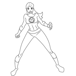 Angry Invisible Woman Free Coloring Page for Kids