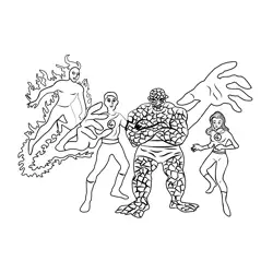 Fantastic Four 1 Free Coloring Page for Kids