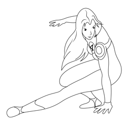 Invisible Woman Action Free Coloring Page for Kids
