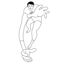 Mister Fantastic Action Free Coloring Page for Kids