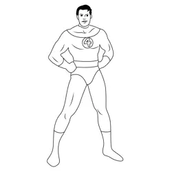 Mr Fantastic Standing In Attitude Free Coloring Page for Kids