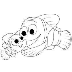 Nemo And His Father Free Coloring Page for Kids