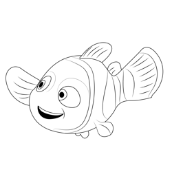Smiling Nemo Free Coloring Page for Kids