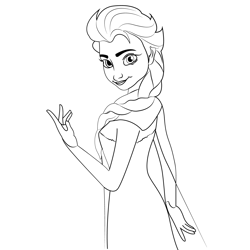 Queen Elsa Free Coloring Page for Kids