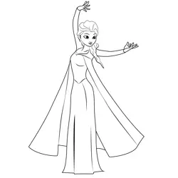 The Elsa Free Coloring Page for Kids