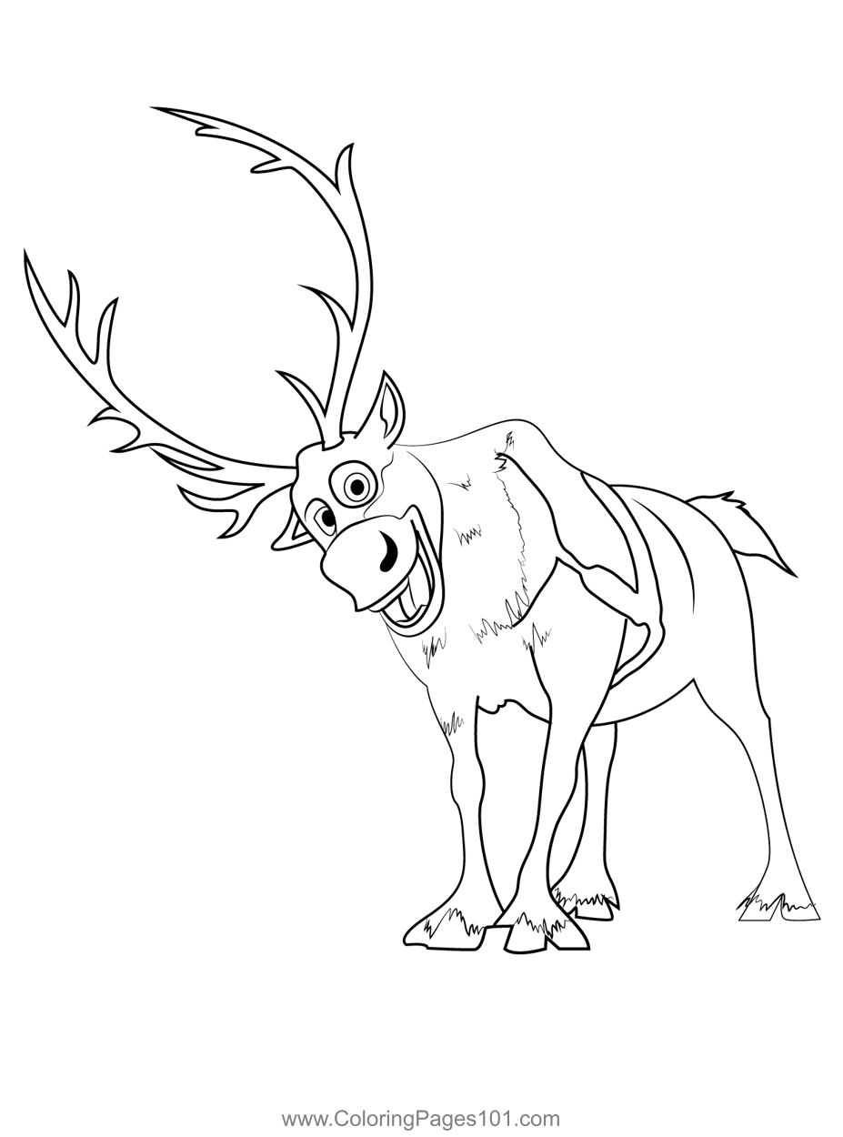 The Sven Coloring Page for Kids - Free Frozen Printable Coloring Pages