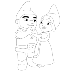 Dancing Gnomeo And Juliet Free Coloring Page for Kids