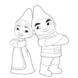 Gnomeo And Juliet Standing In Style Free Coloring Page for Kids