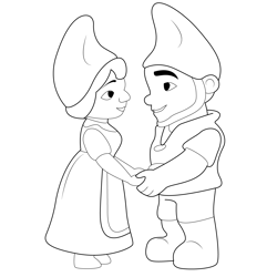 Lovely Gnomeo And Juliet Free Coloring Page for Kids