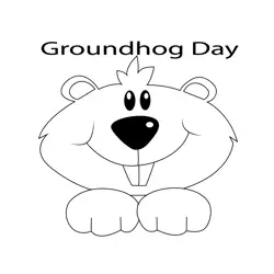 Celebration Groundhog Day Free Coloring Page for Kids