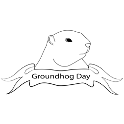 Groundhog Day Face Free Coloring Page for Kids