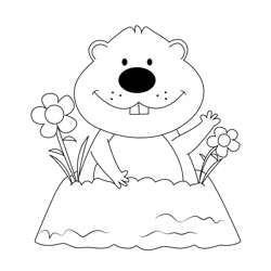 Groundhog Day Spring Free Coloring Page for Kids