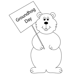 Groundhog Day Free Coloring Page for Kids