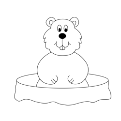 Smile Groundhog Free Coloring Page for Kids