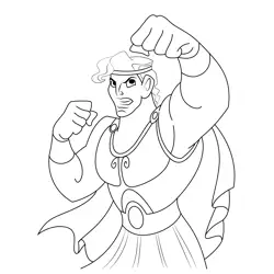 Angry Hercules Free Coloring Page for Kids