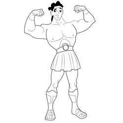 Black Haired Hercules Free Coloring Page for Kids