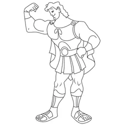 Hercules Pose Free Coloring Page for Kids