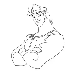 Smile Hercules Free Coloring Page for Kids