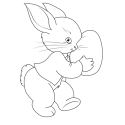 Easter Rabbit Free Coloring Page for Kids