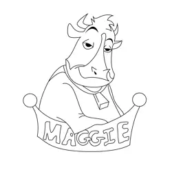 Close Up Cow Free Coloring Page for Kids