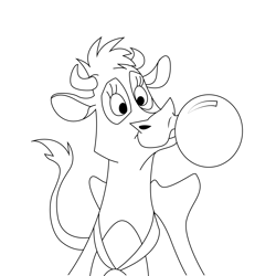 Cow Gum Free Coloring Page for Kids