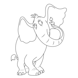 Horton The Elephant Free Coloring Page for Kids