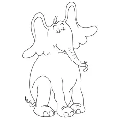 Sitting Horton Free Coloring Page for Kids